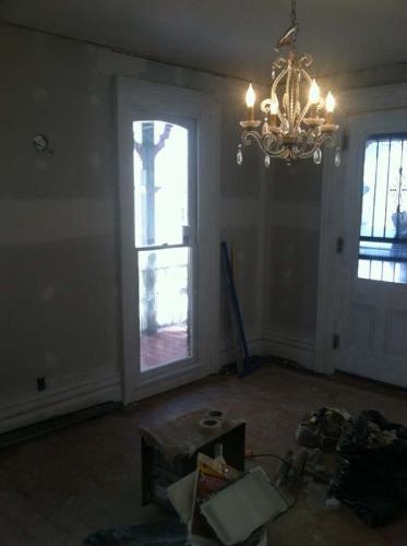 A shot of the walls and windows of a residential space that Braendel overhauled during a residential renovation project.