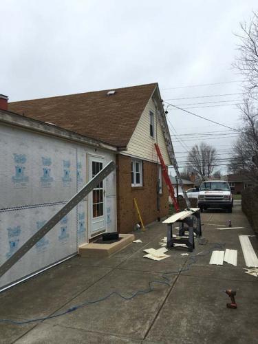 The Braendel team is changing the look of this entire house by installing new siding. The owners are going to love it.