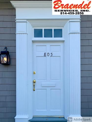 Braendel installs gorgeous new doors, like this white one here, for customers in the Erie, Pennsylvania area.